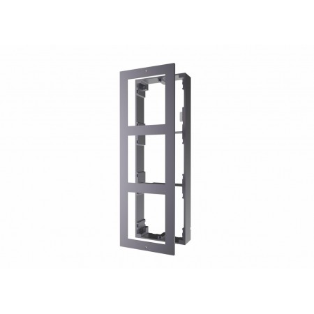 Panou frontal pentru 3 module videointerfon modular Hikvision DS-KD-ACW3 permite conectarea a 3 module de videointerfon modular 