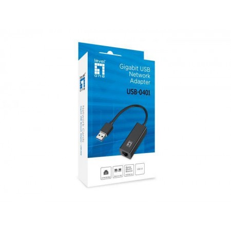 LevelOne USB-0401, Gigabit USB Network Adapter, 23.4 x 16.5 x 51 mm