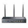 "Omada AX3000 Wi-Fi 6 Gigabit VPN Router PORT: 1× Gigabit SFP WAN/LAN Port, 1× Gigabit RJ45 WAN Port, 4× Gigabit WAN/LAN RJ45 Po