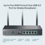 "Omada AX3000 Wi-Fi 6 Gigabit VPN Router PORT: 1× Gigabit SFP WAN/LAN Port, 1× Gigabit RJ45 WAN Port, 4× Gigabit WAN/LAN RJ45 Po