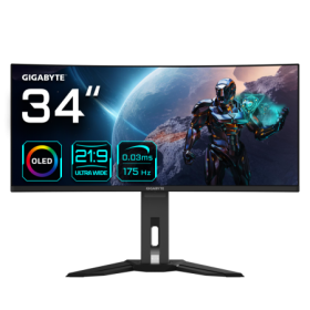Gigabyte MO34WQC gaming monitor diagonala 34", 800.06 x 337.06 mm, OLED, Anti-Reflection, Rezolutie: 3440 x 1440 (WQHD), Luminoz