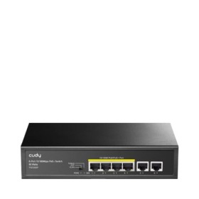 CUDY 6-Port 10/100M PoE Switch with 4 POE Ports Unmanaged Desktop Switch, support 4-port IEEE 802.3at PoE+ Injector (Port-1 to P