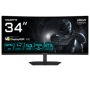 GIGABYTE G34WQC2 34” WQHD Curved Gaming Monitor - 3440 x 1440, 1500R, 200Hz, 1ms, 450 cd/m2, AMD FreeSync Premium, DisplayHDR 40