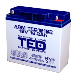 Baterii AGM VRLA BATERIE AGM TED12182T3 12V 18.2Ah TED