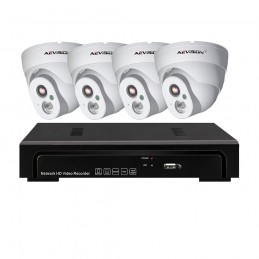 AEVISIONSistem supraveghere video IP PoE 4 camere dome 1080P Aevision
