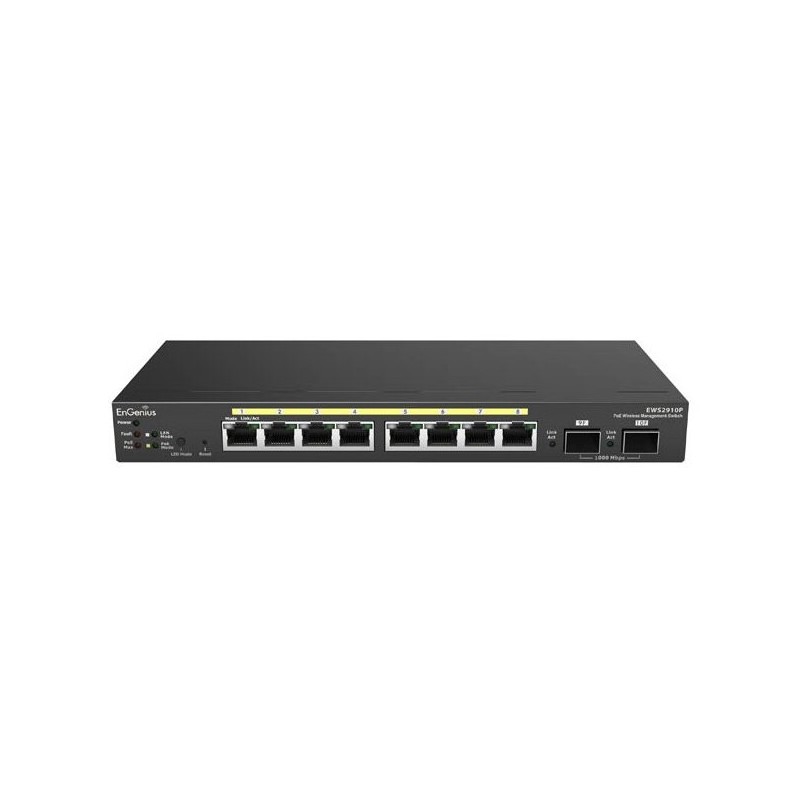 Switch Wireless Management 20AP 8-port GbE PoE.af Switch 61.6W 2GbE 2SFP smart+ DT (Network Switch, Power Adapter (48V/1.75A)...